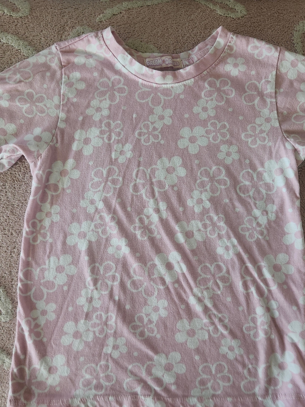 Kids' Pink Floral Short Sleeve Tee